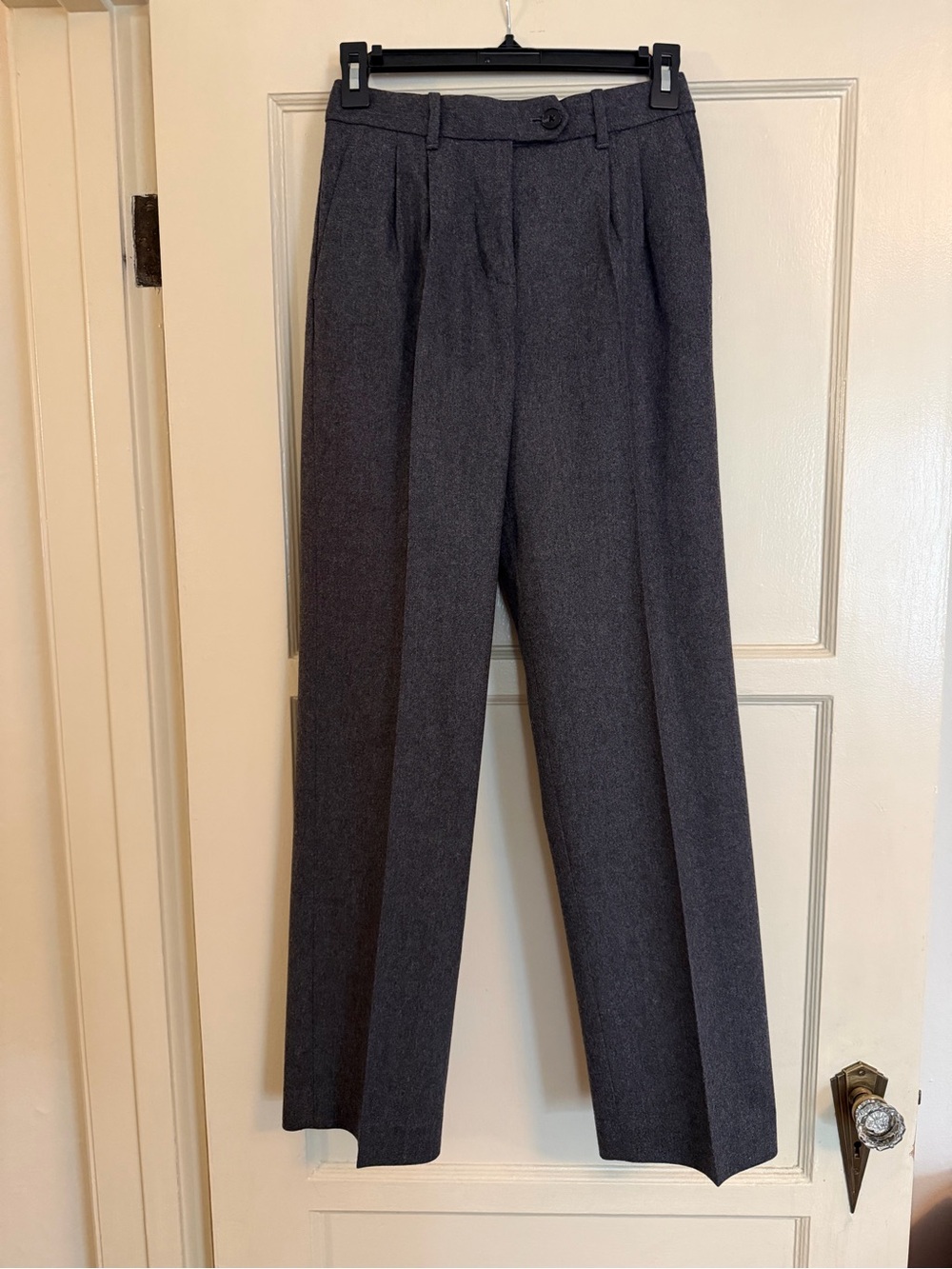Wilfred Wool Pleated Trousers Charcoal Gray 00